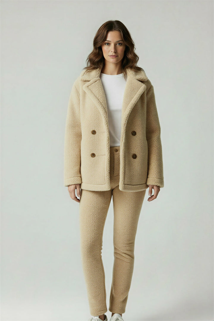 Versatile women's winter wear: the cozy sherpa oversized jacket.