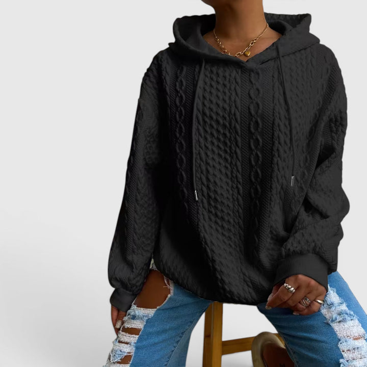 Relaxed Fit Women's Plus Size Hoodie, long sleeve, soft and cozy for any casual occasion.