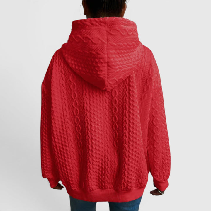 Women's Plus Size Hoodie, relaxed fit, long sleeve pullover, comfortable for casual use.