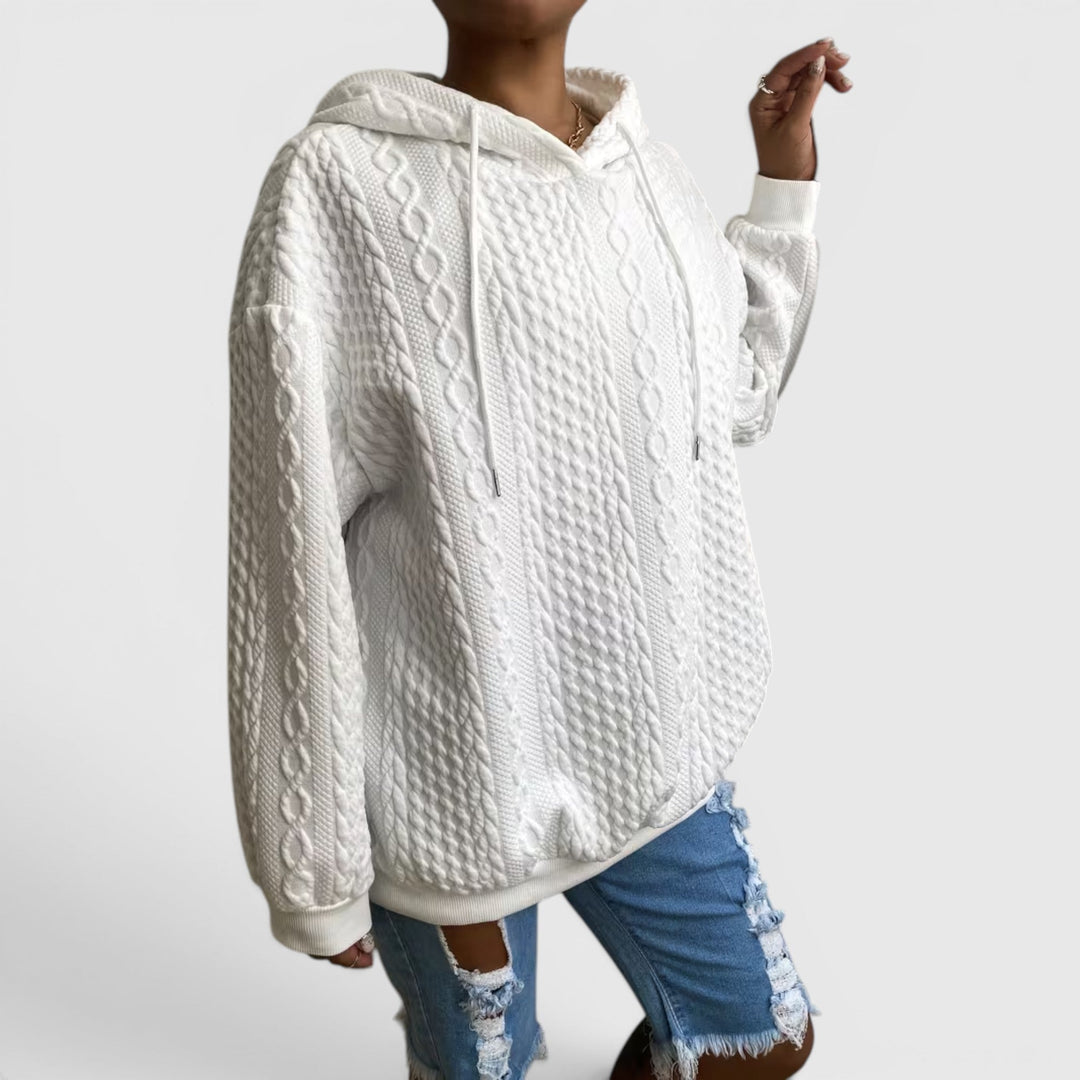 Casual Plus Size Women's Relaxed Fit Long Sleeve Sweatshirt, cozy for everyday comfort.