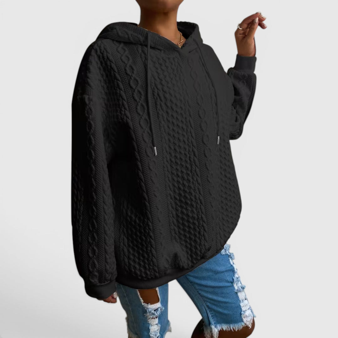 Comfortable Plus Size Women's Relaxed Fit Hoodie, long sleeve, versatile for any day.