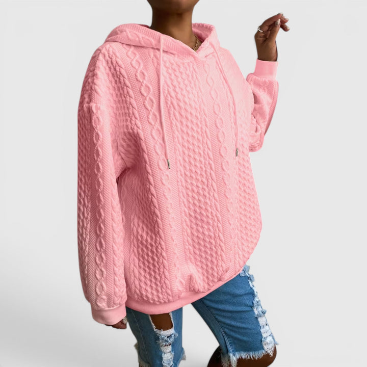 Comfortable Plus Size Women's Hoodie, relaxed fit, long sleeve, perfect for casual moments.