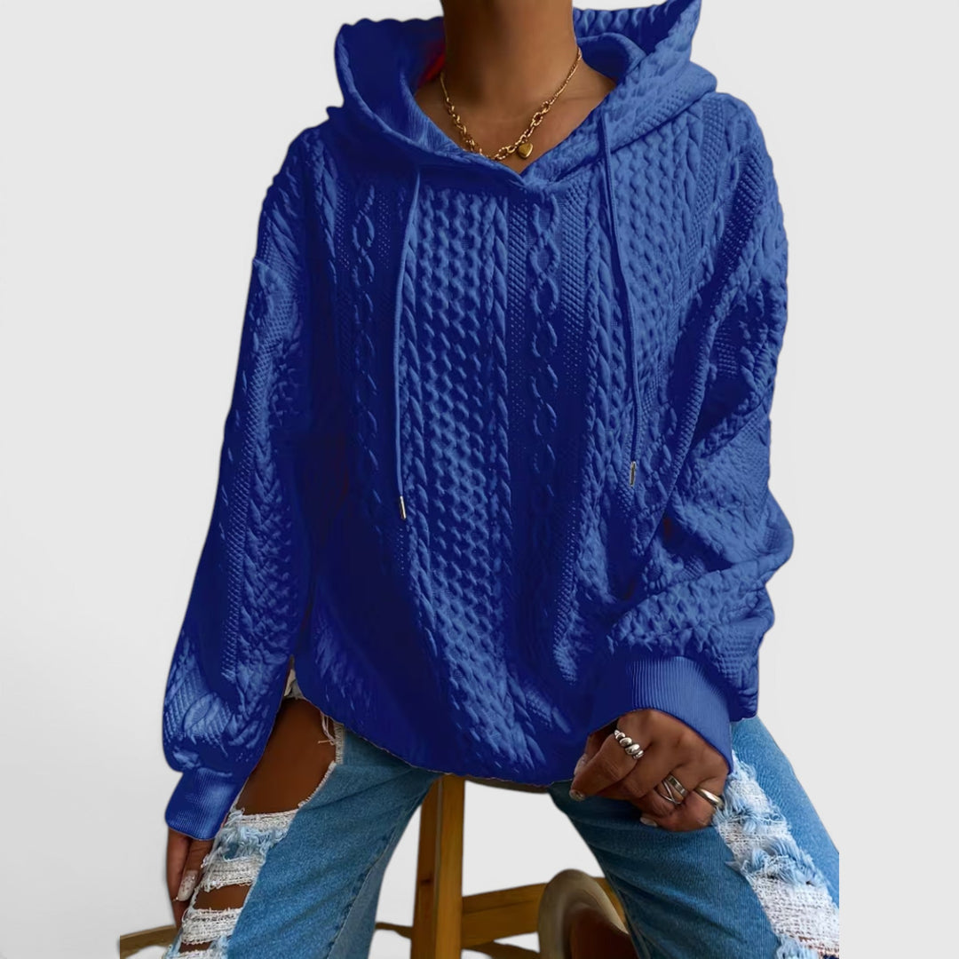 Cozy Women's Plus Size Relaxed Fit Long Sleeve Sweatshirt, versatile for daily casual.