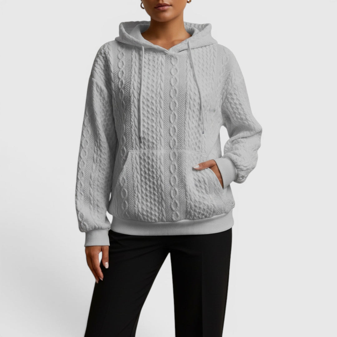 Soft Women's Plus Size Hoodie, relaxed fit, long sleeve pullover, perfect for daily style.