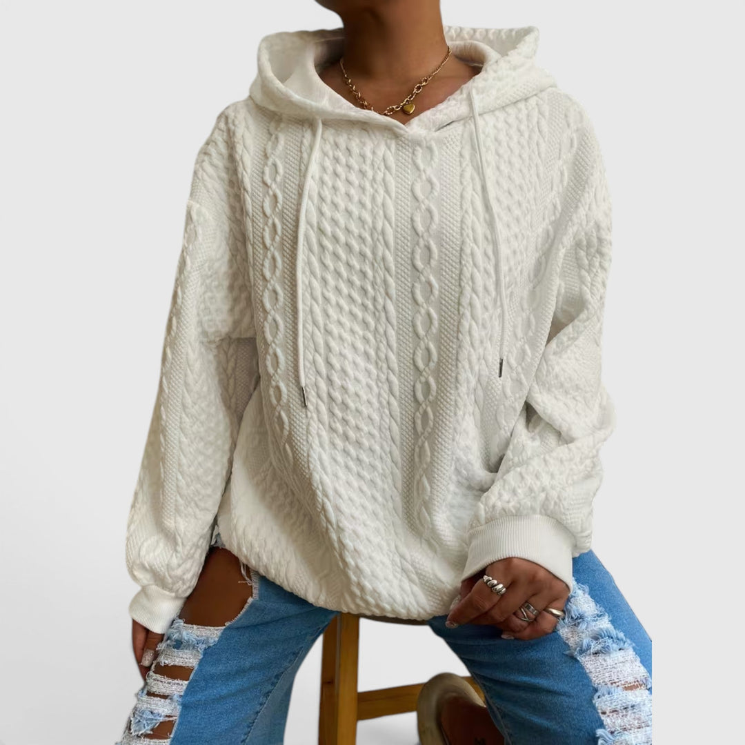 Casual Plus Size Women's Relaxed Fit Long Sleeve Pullover, cozy for everyday comfort.