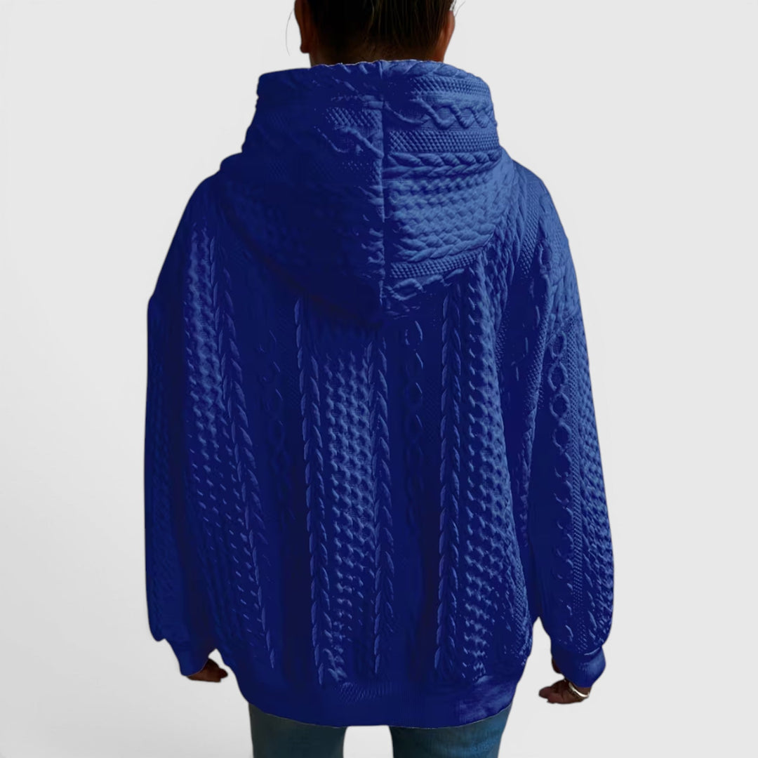 Versatile Women's Plus Size Relaxed Fit Long Sleeve Hoodie, soft for daily casual.