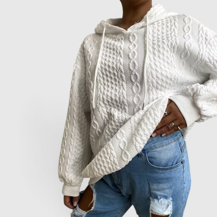 Versatile Plus Size Women's Relaxed Fit Hoodie, long sleeve, comfortable for daily style.