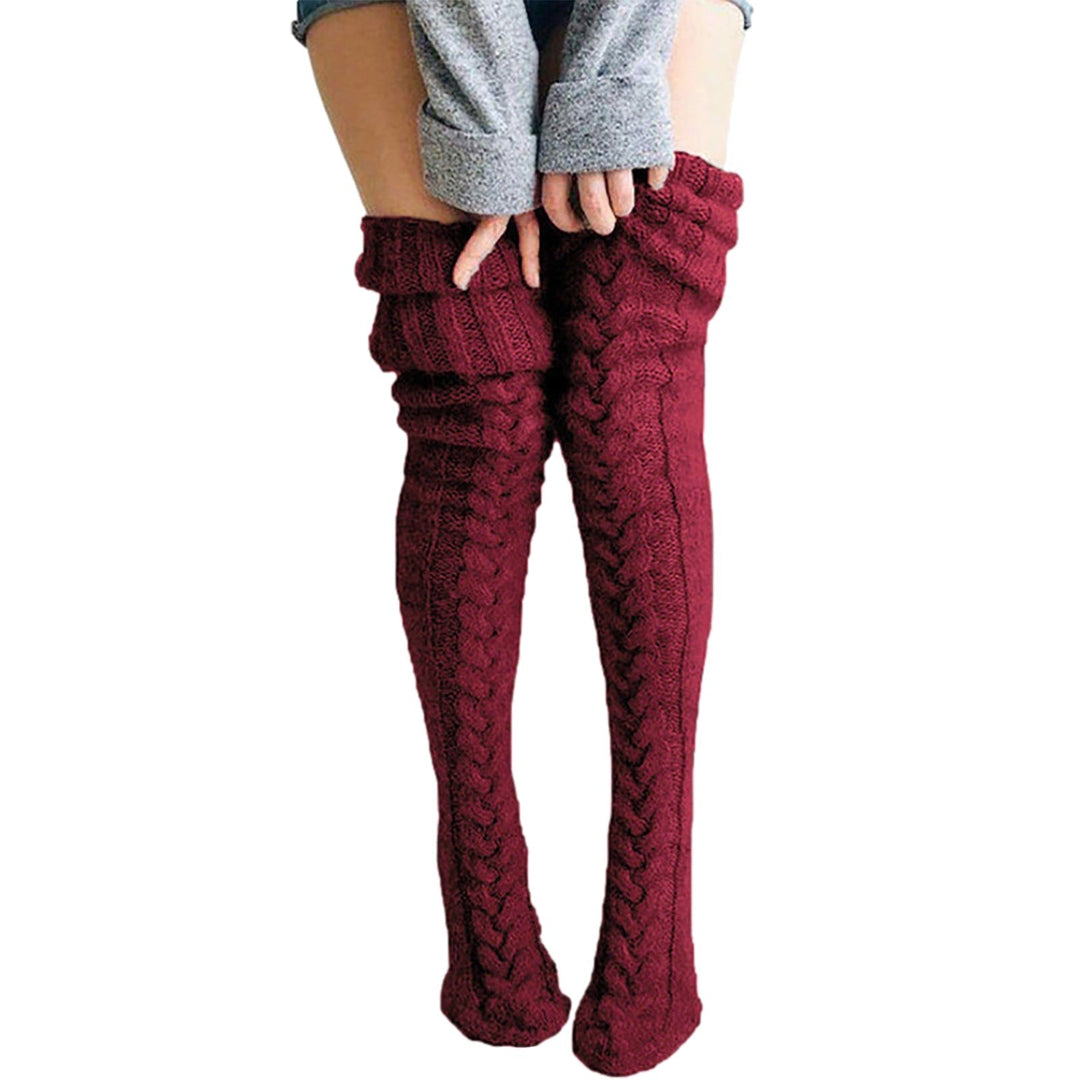 Luxuriously soft thigh-high socks, essential cozy winter loungewear