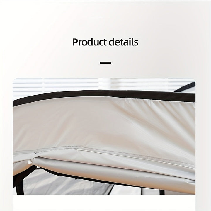 CozyNest folding tent bed set up indoors, creating a cozy private nook.