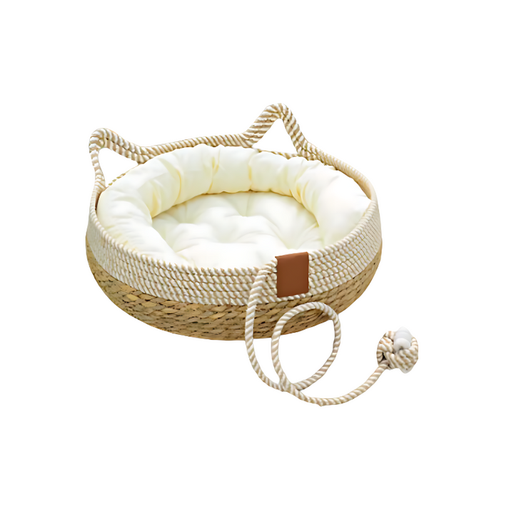 CozyNest's plush cat bed provides a safe and inviting space for your beloved pet.