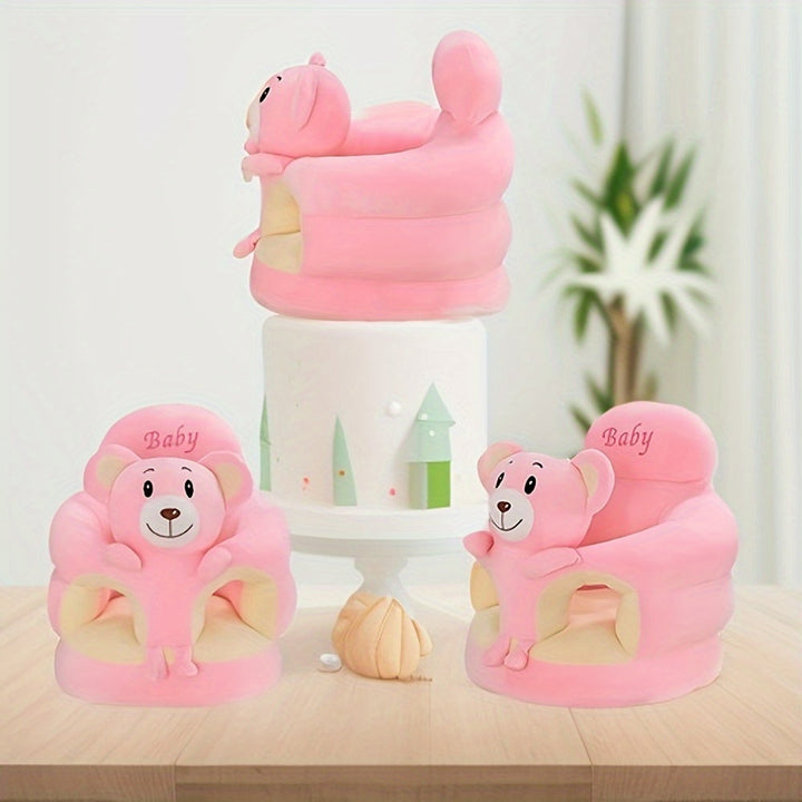 Comfortable baby chair with plush animal design for safe seating