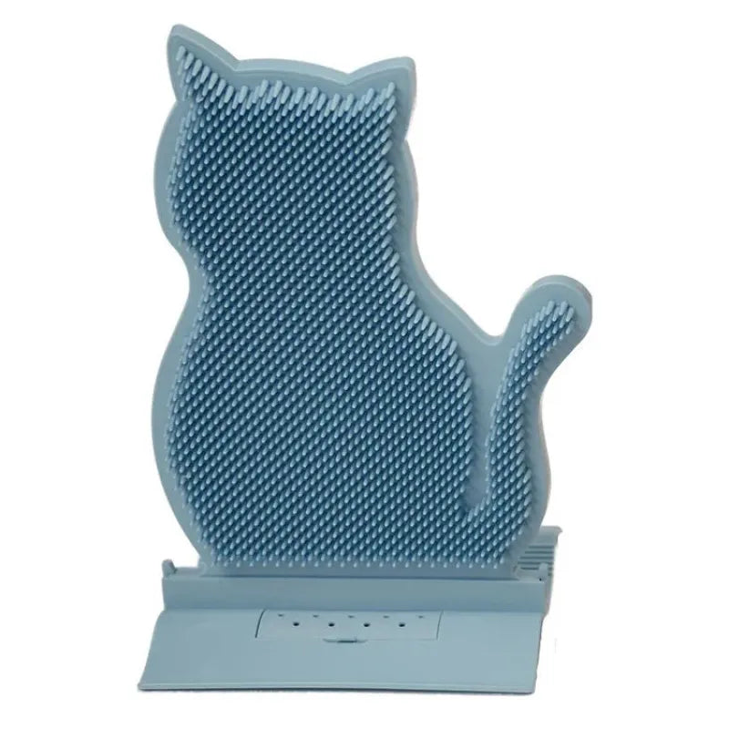 Durable wall-mount cat-shaped silicone holder with anti-slip technology for bath & kitchen.