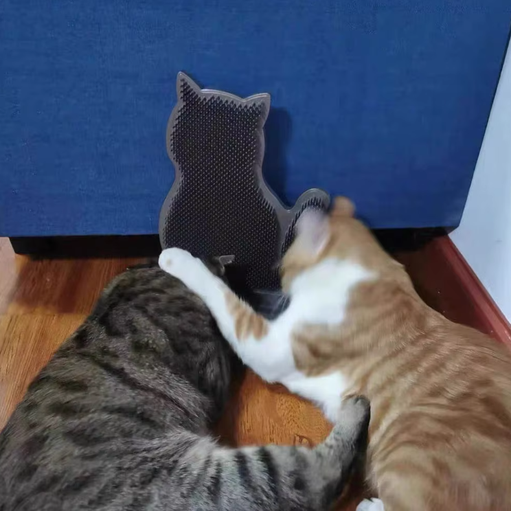 Wall-mounted cat towel rack with anti-slip silicone grip, ideal for efficient home organization.
