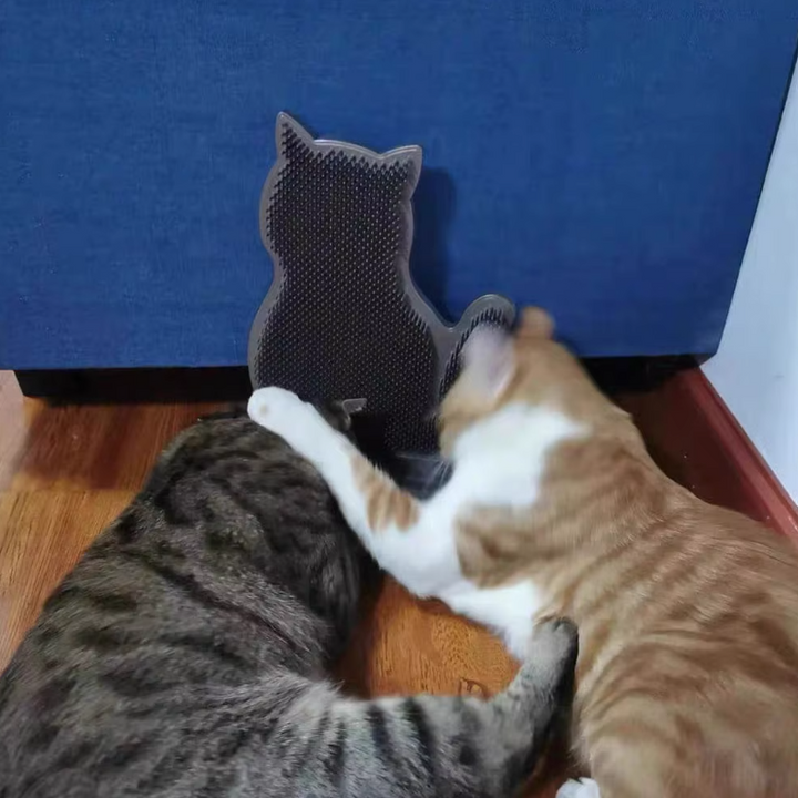 Wall-mounted cat towel rack with anti-slip silicone grip, ideal for efficient home organization.