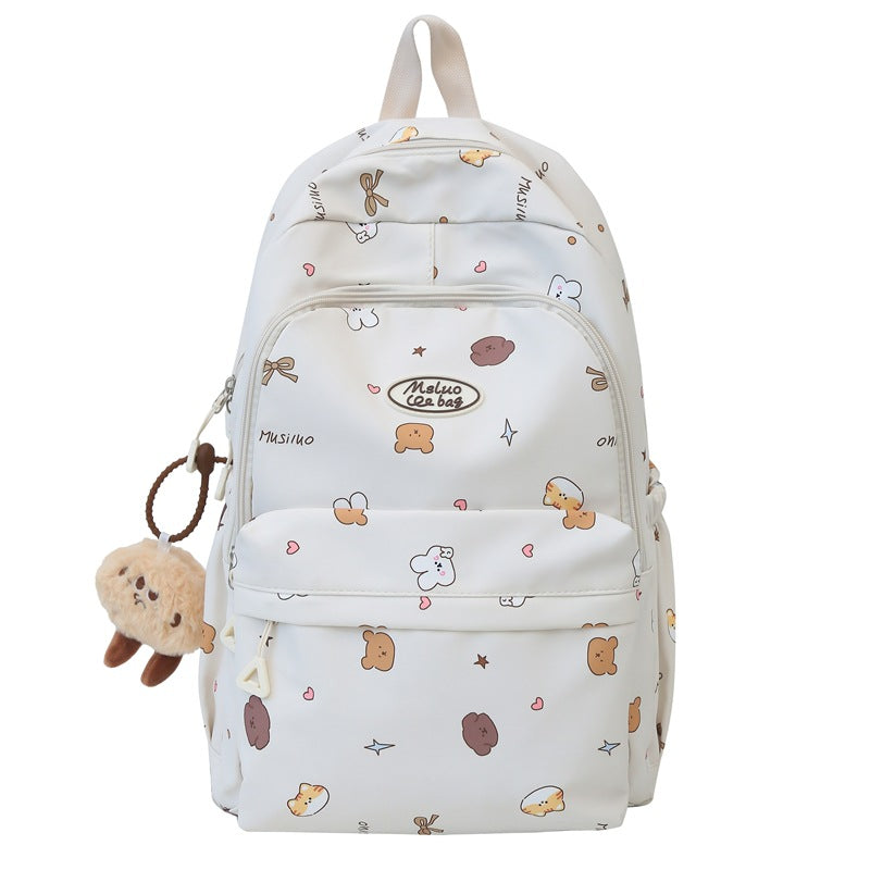 Cute cartoon school backpack for kids & adults. Playful unisex design, durable & water-resistant with padded straps.