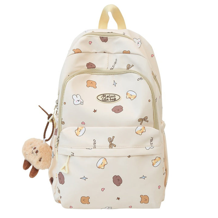 Playful cute cartoon school backpack for children & adults. Unisex design, durable, water-resistant, ideal for daily use.