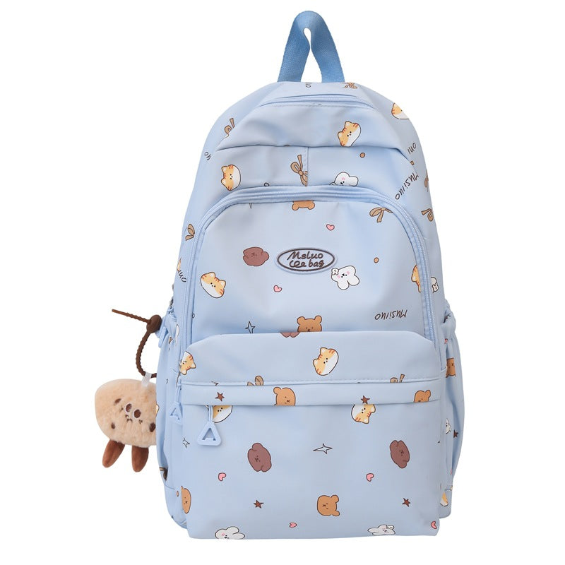 Versatile unisex cartoon school backpack. Durable, water-resistant, with comfortable padded straps for school or travel.