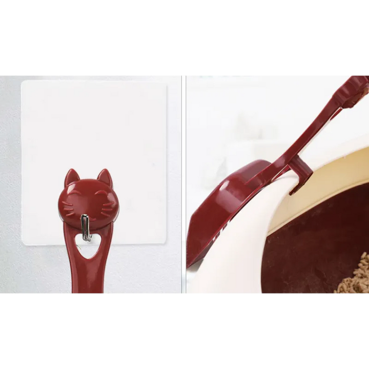 Stylish cat head litter scoop, a must-have cat accessory for efficient pet care & litter box cleaning.