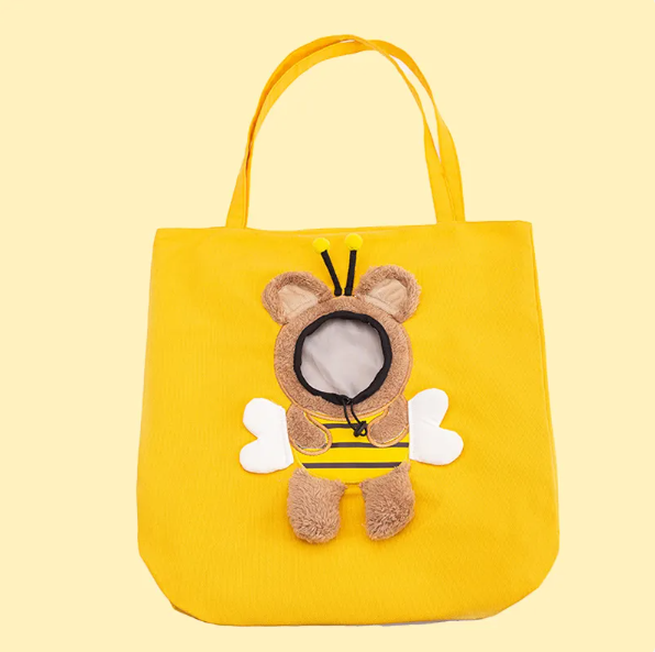 Charming pet accessory: a portable animal costume carrier bag for cute cats & small dogs' car trips.