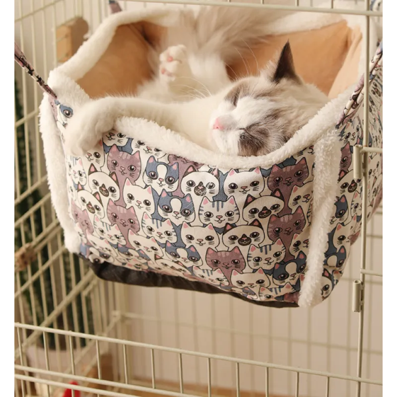 Cute soft cat bed basket, offering a cozy and comfortable sleeping spot for pets.