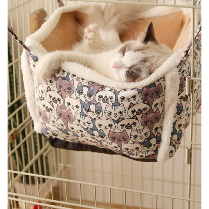 Cute soft cat bed basket, offering a cozy and comfortable sleeping spot for pets.