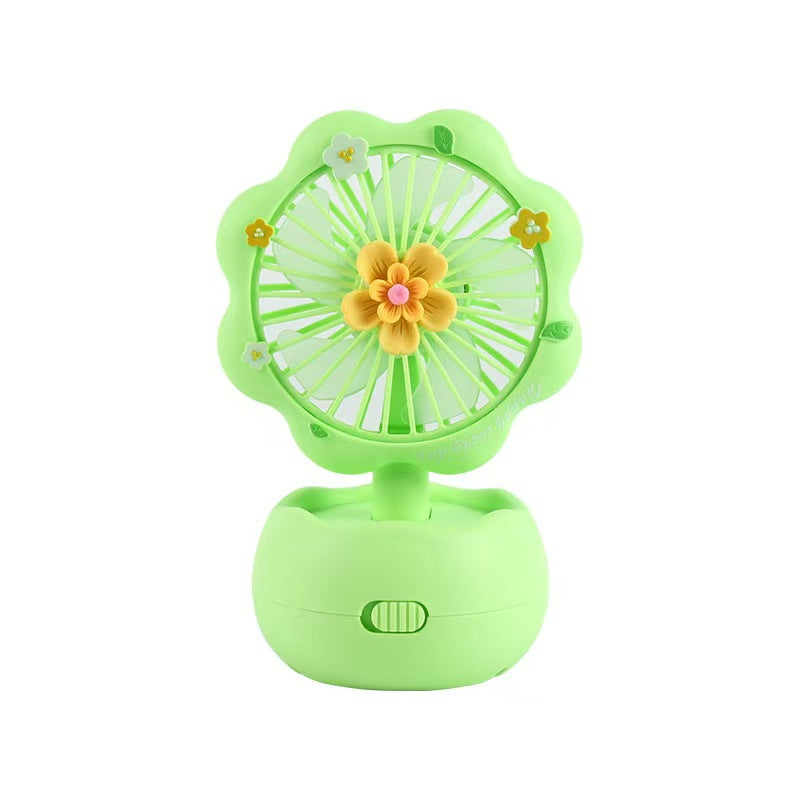 Compact USB rechargeable butterfly portable fan for kids, ideal for child-safe desk cooling and travel.