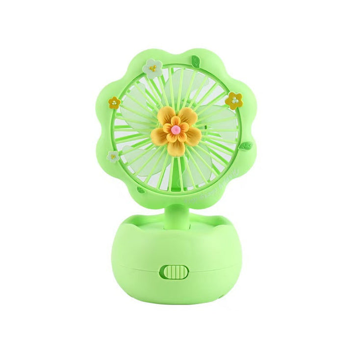 Compact USB rechargeable butterfly portable fan for kids, ideal for child-safe desk cooling and travel.