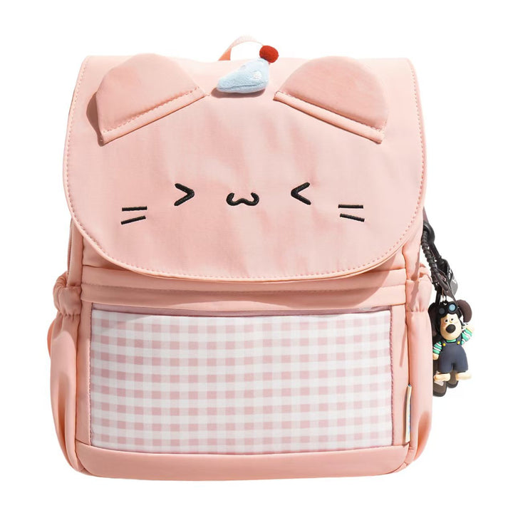 Playful character kids' school backpack for primary students, vibrant design, comfortable student bag.