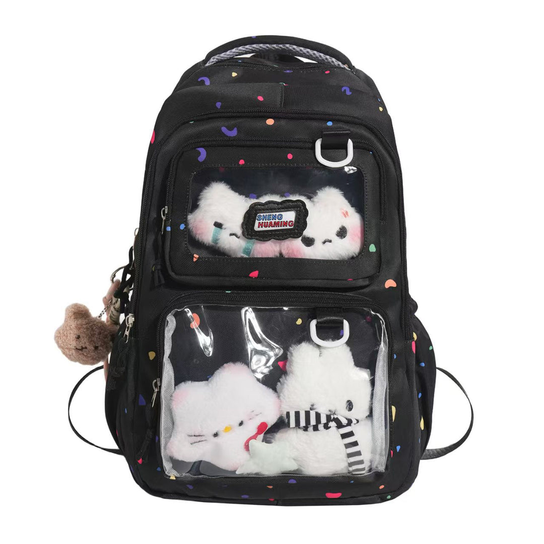 Durable children's plush character backpack, ideal school bag for travel and everyday use.