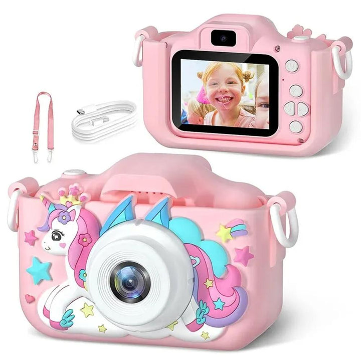 Children's HD digital camera in a playful cat design, perfect for creative play.