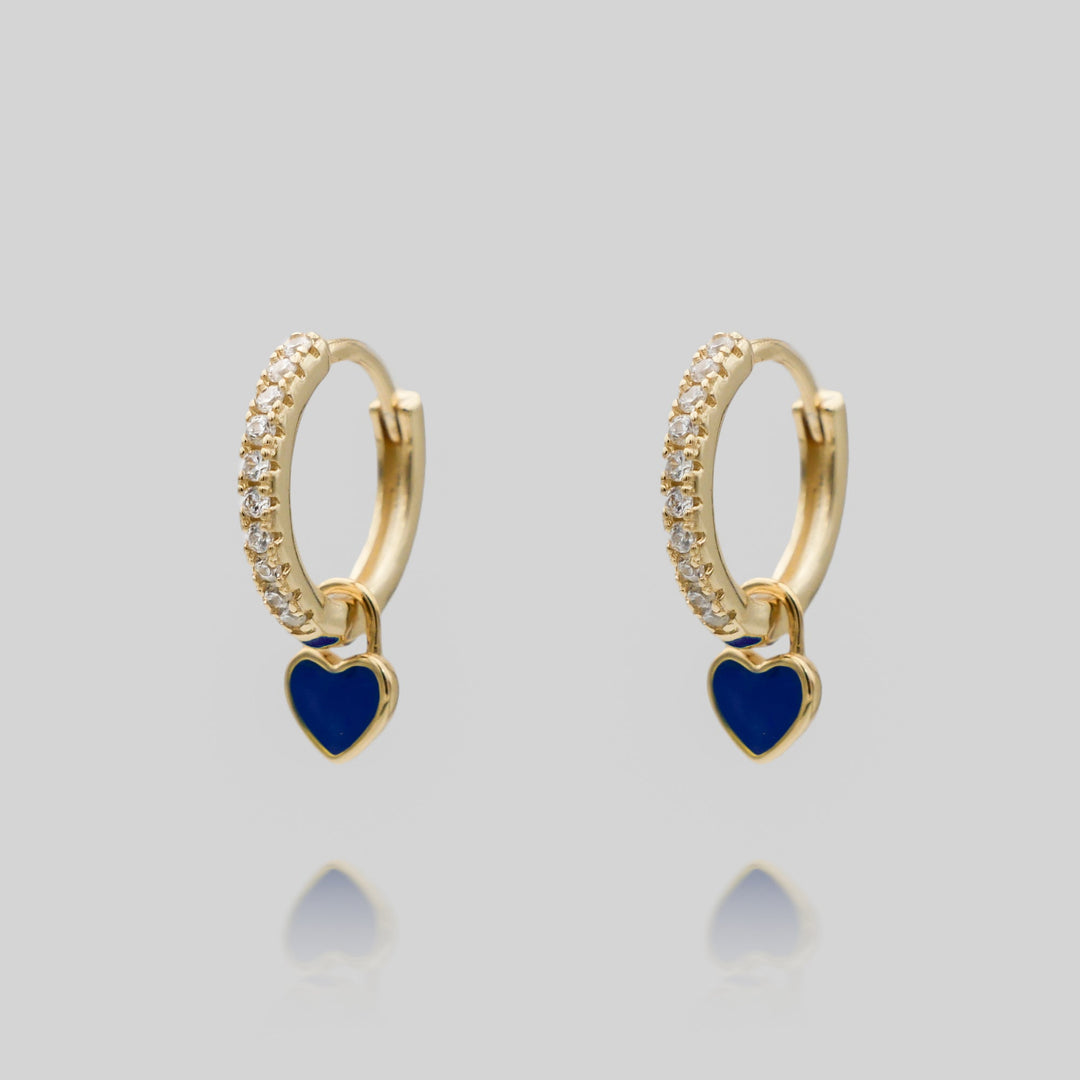 Classic gold plated dainty heart huggie hoop earrings, timeless women's jewelry gift.