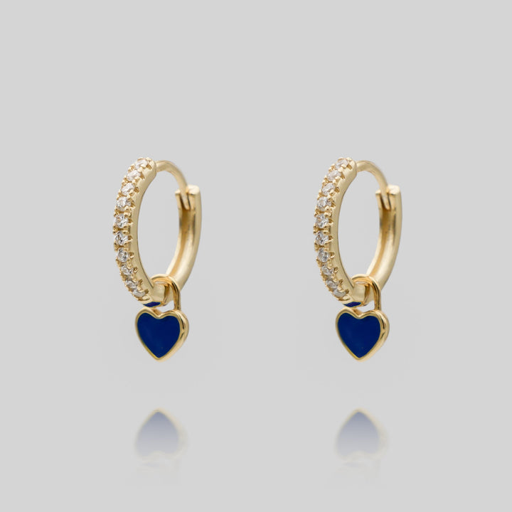 Classic gold plated dainty heart huggie hoop earrings, timeless women's jewelry gift.