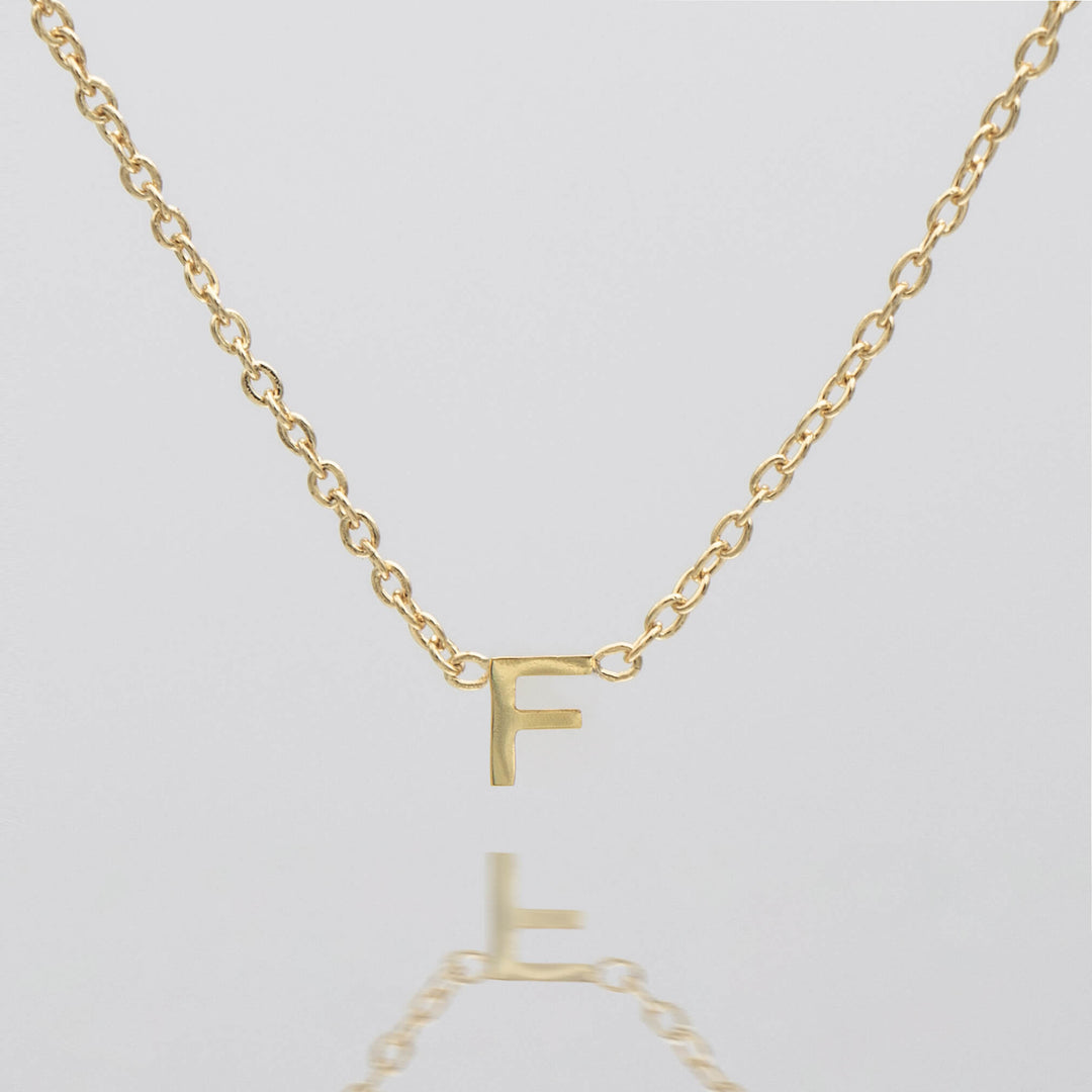 Dainty gold initial necklace, custom letter jewelry for women.