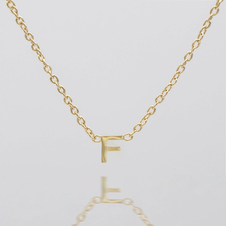 Dainty gold initial necklace, custom letter jewelry for women.