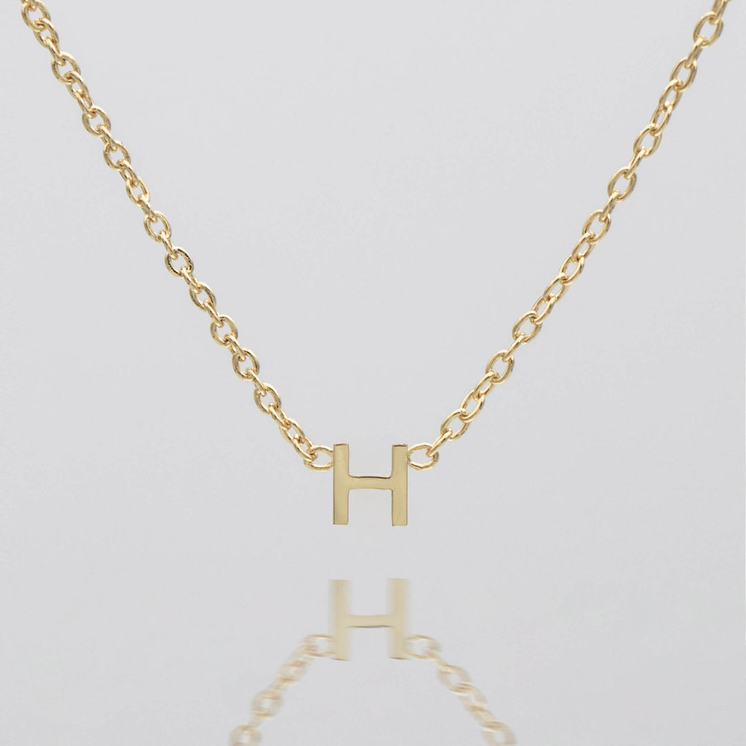 Women's dainty gold letter necklace, custom initial jewelry.