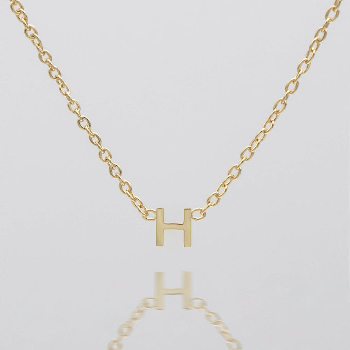 Women's dainty gold letter necklace, custom initial jewelry.