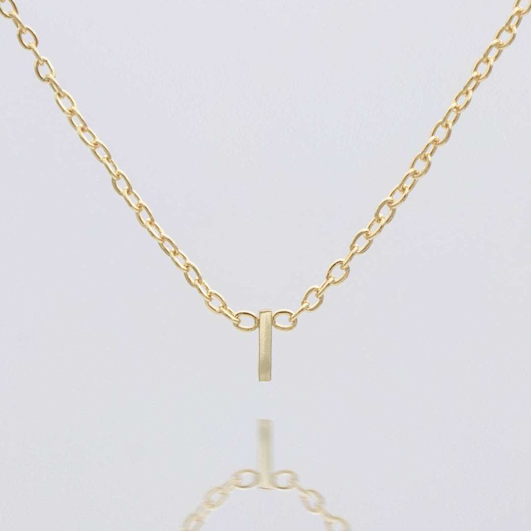 Gold personalized initial necklace, delicate women's pendant.