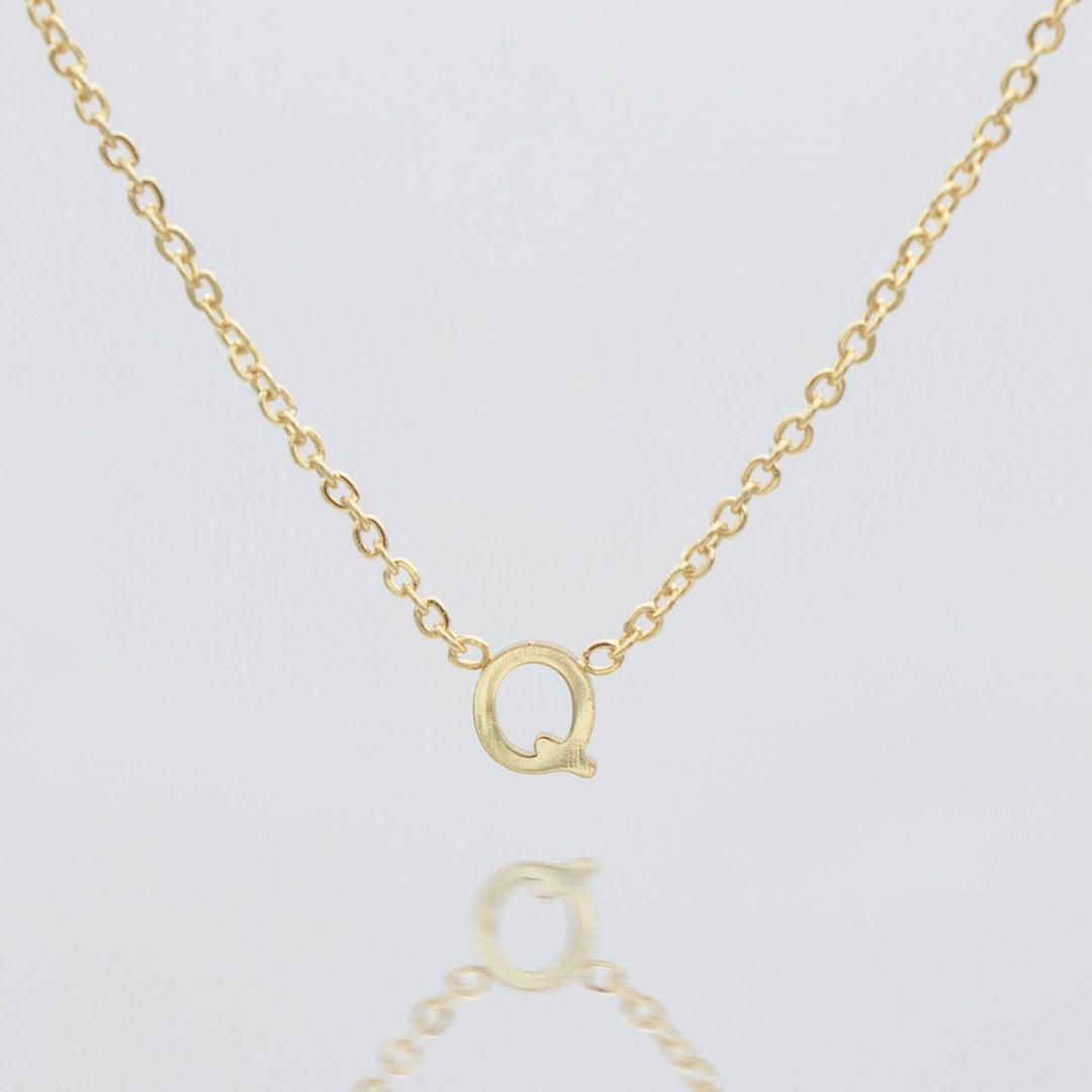 Dainty silver custom letter necklace, women's initial pendant.