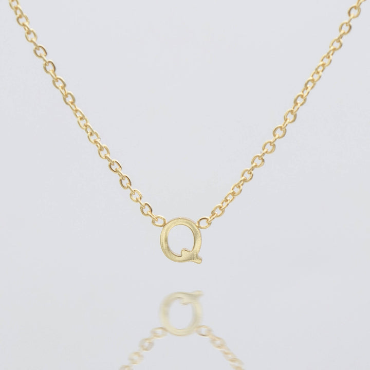 Dainty silver custom letter necklace, women's initial pendant.