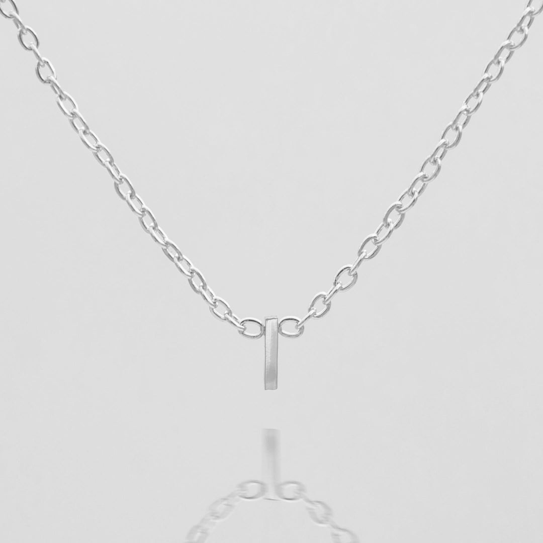 Custom silver initial pendant, dainty necklace for her.