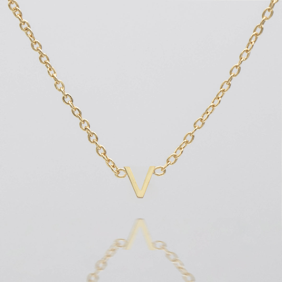 Dainty silver initial letter necklace, custom jewelry.