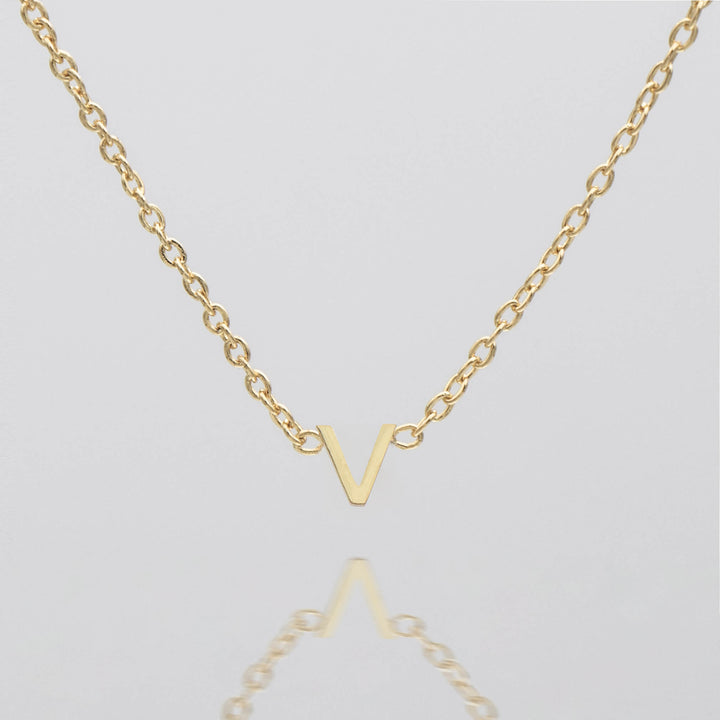 Dainty silver initial letter necklace, custom jewelry.