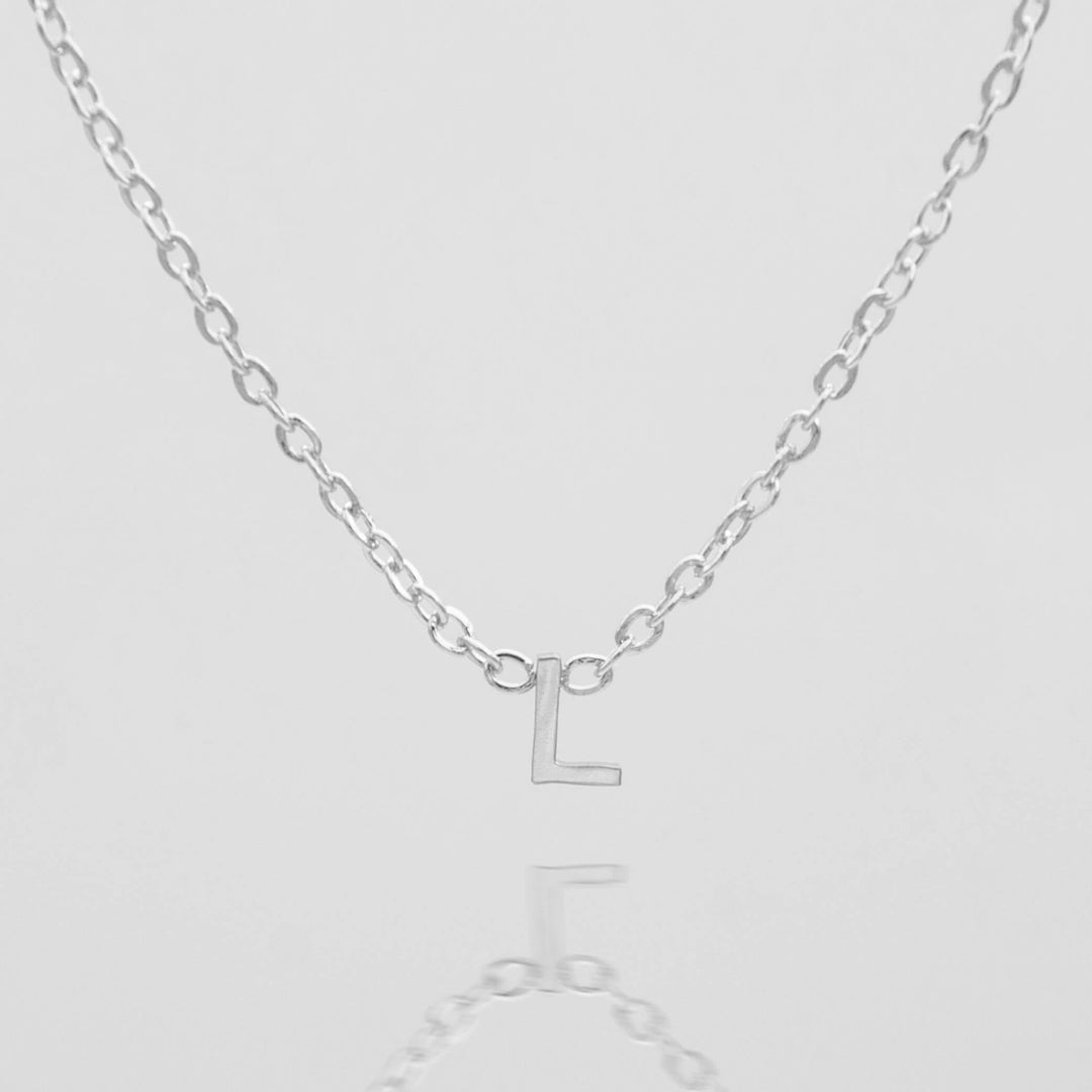 Dainty silver letter necklace, custom initial gift.