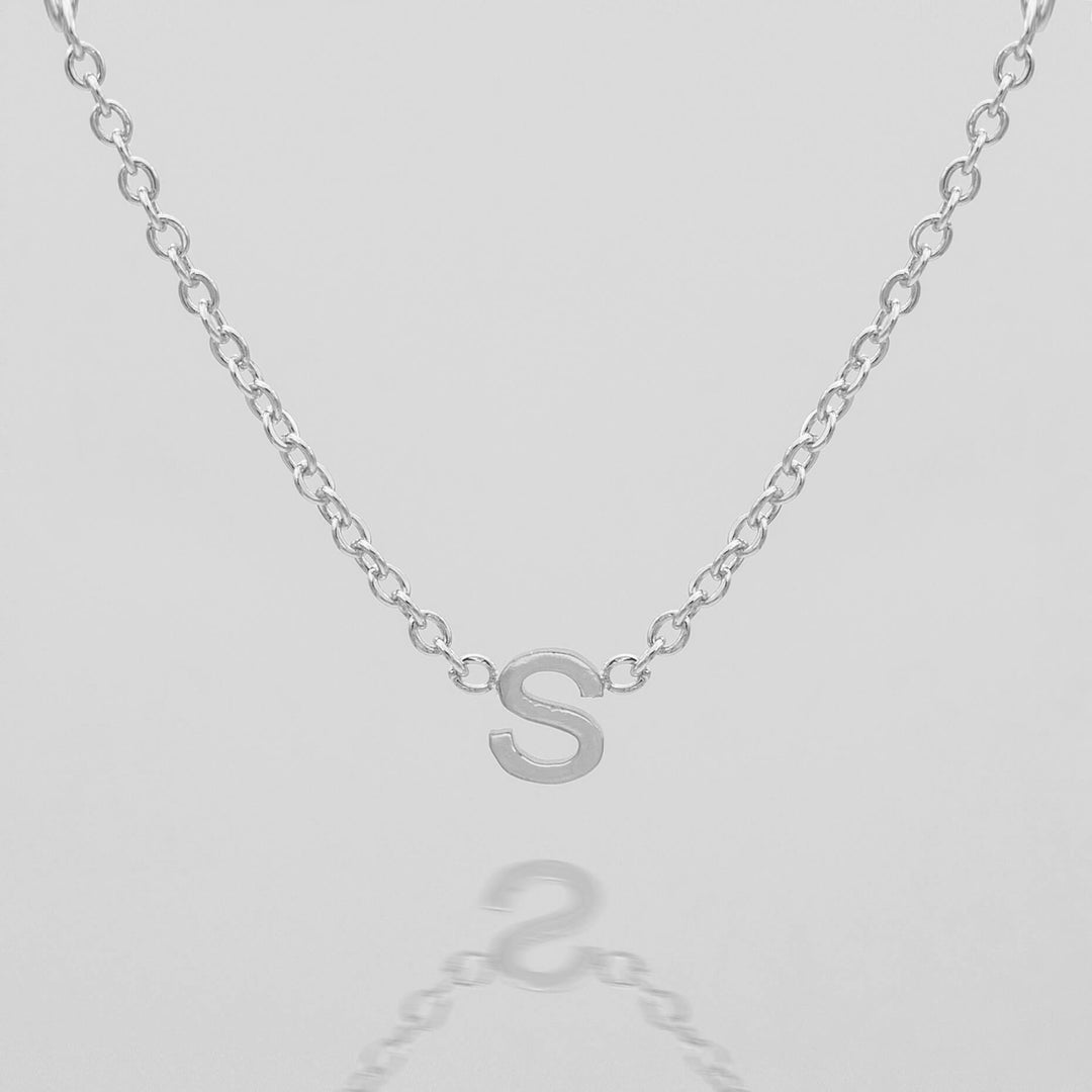 Gold personalized letter necklace, delicate pendant.