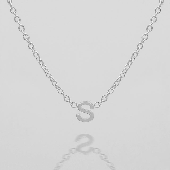 Gold personalized letter necklace, delicate pendant.