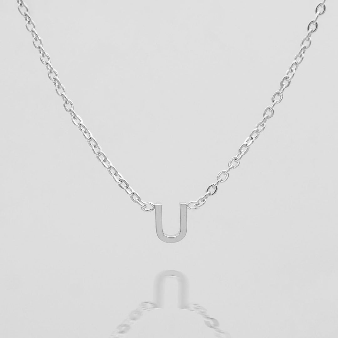 Dainty silver custom initial necklace, women's jewelry.