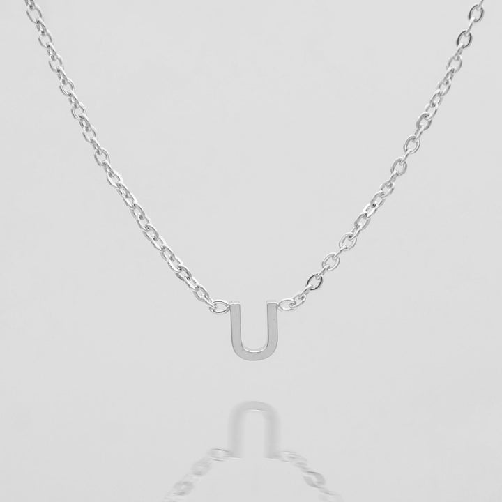 Dainty silver custom initial necklace, women's jewelry.