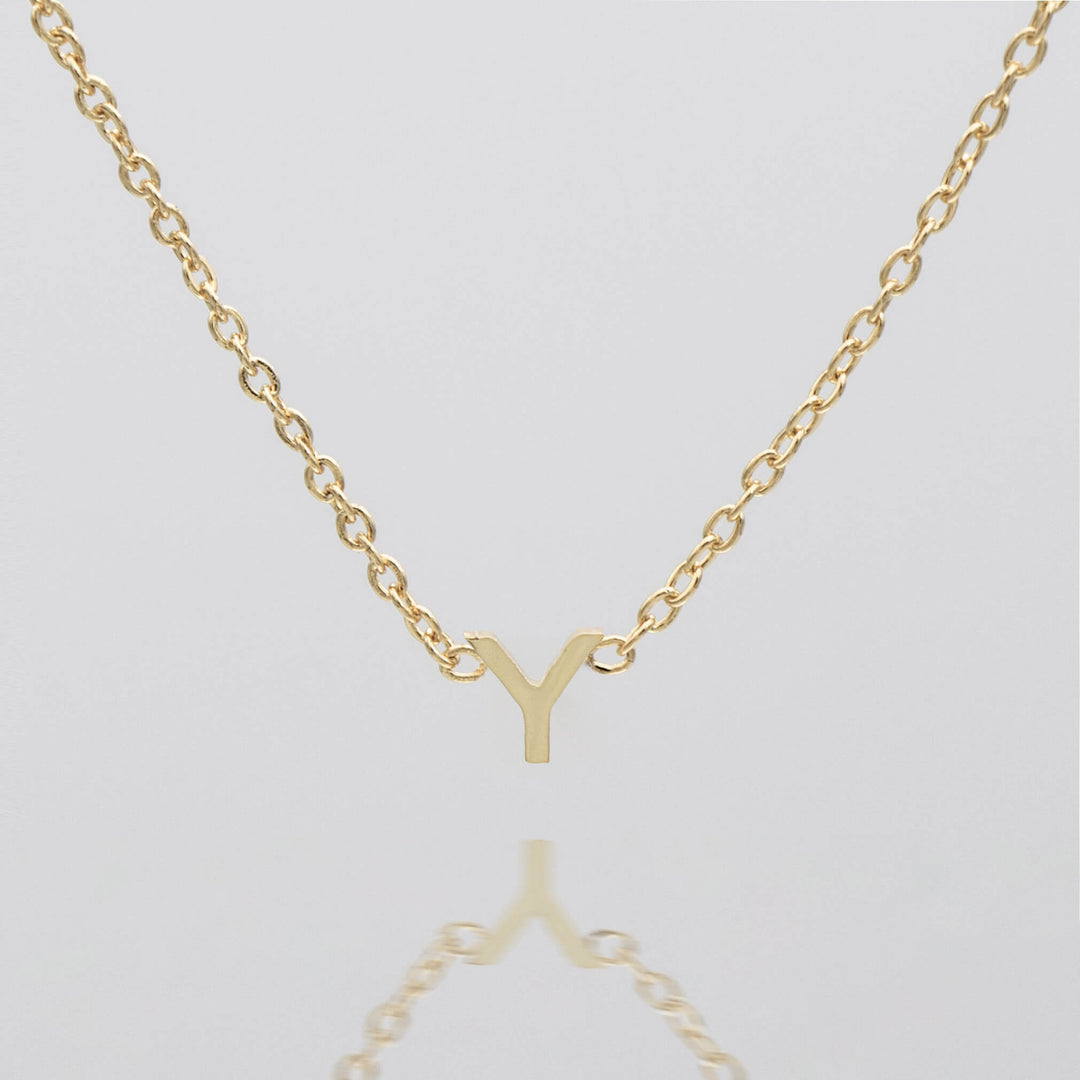 Women's gold dainty letter necklace, personalized gift.