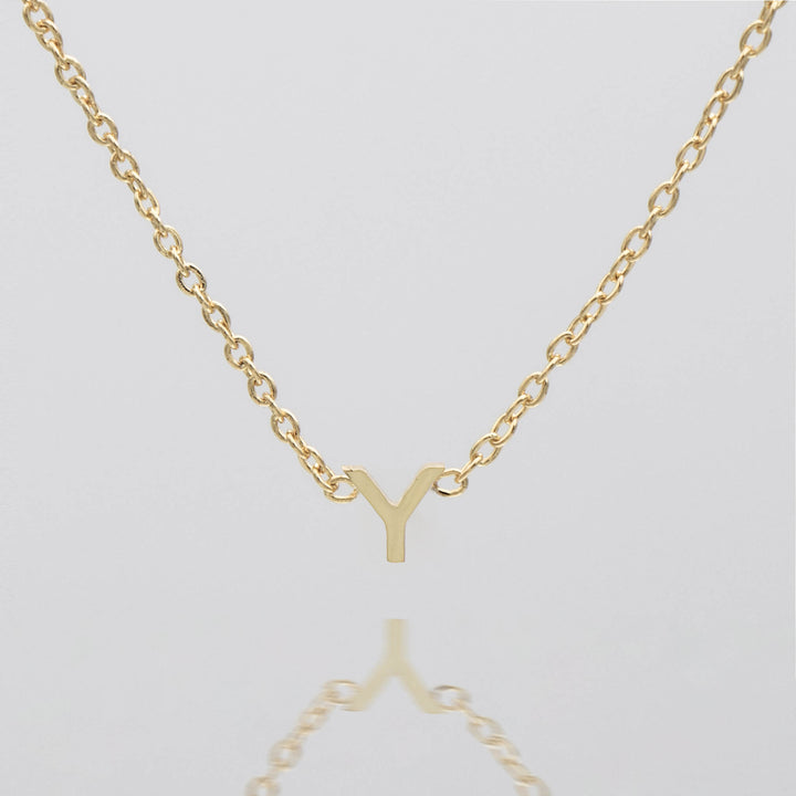 Women's gold dainty letter necklace, personalized gift.