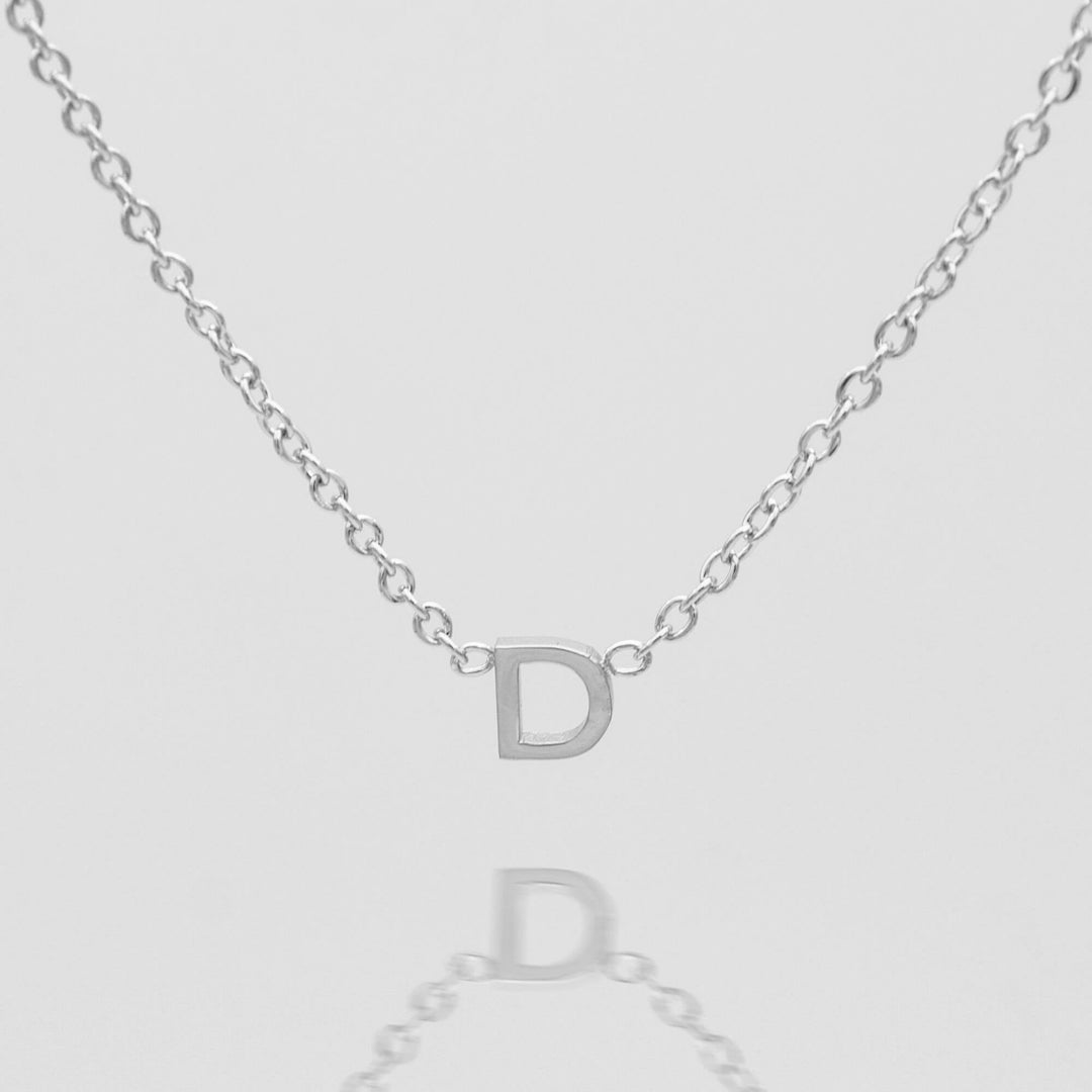Custom gold initial pendant, dainty chain for women.